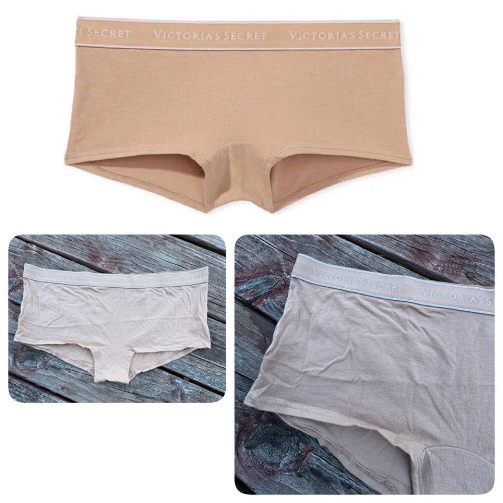 VICTORIA'S SECRET Logo Cotton Shortie Panty Beige, Size XL